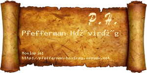 Pfefferman Hóvirág névjegykártya
